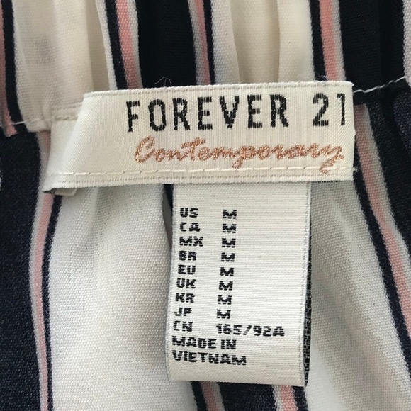 Forever 21 Navy Blue/White/Pink Stripe Cro… - Picture 5 of 7